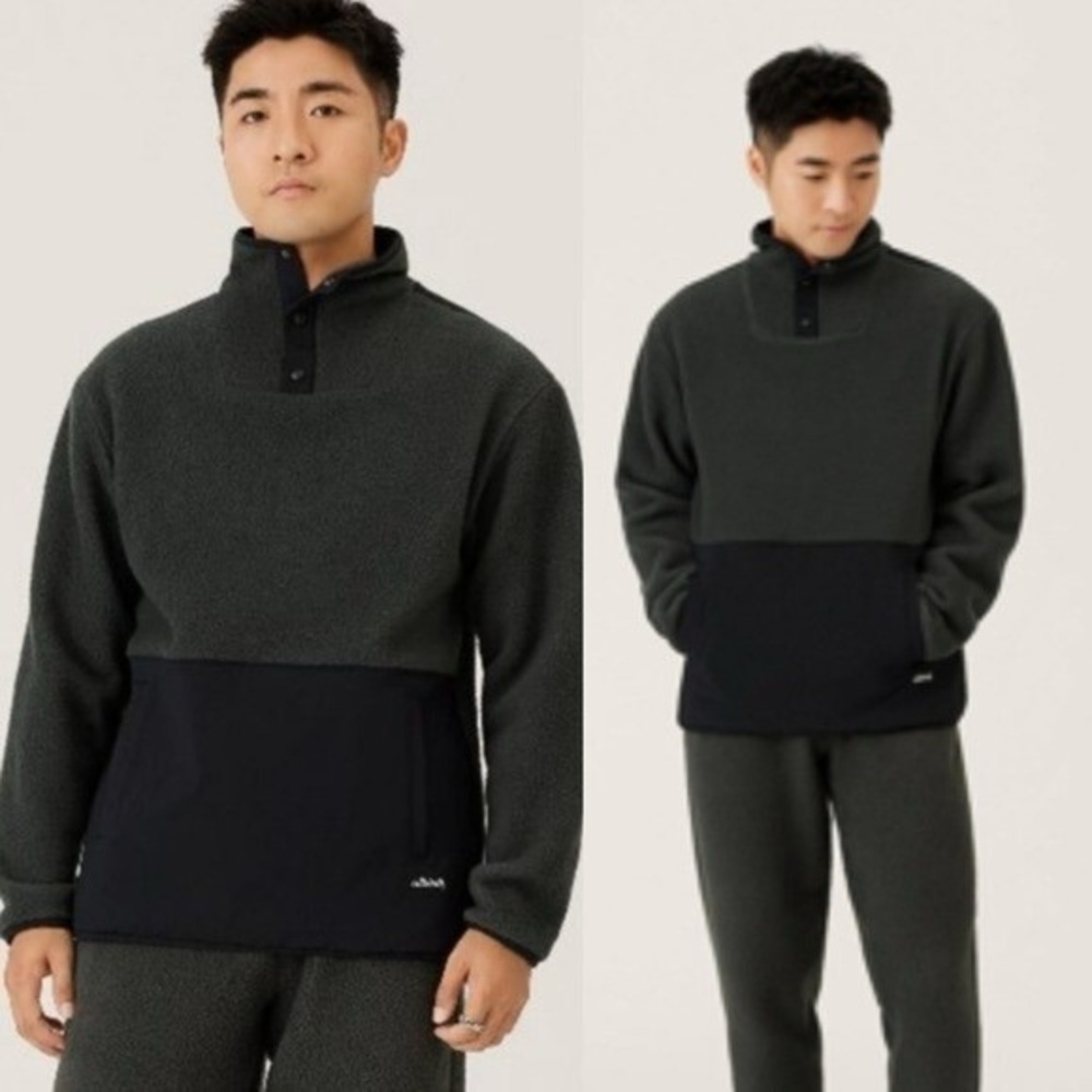 NWOT Allbirds | Fluff Fleece Gray / Black Pullover size XL